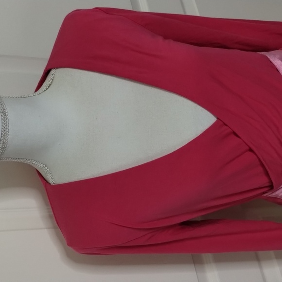 J Crew top blouse pink size medium crushed velvet tie long sleeve crop V-neck - Picture 2 of 12